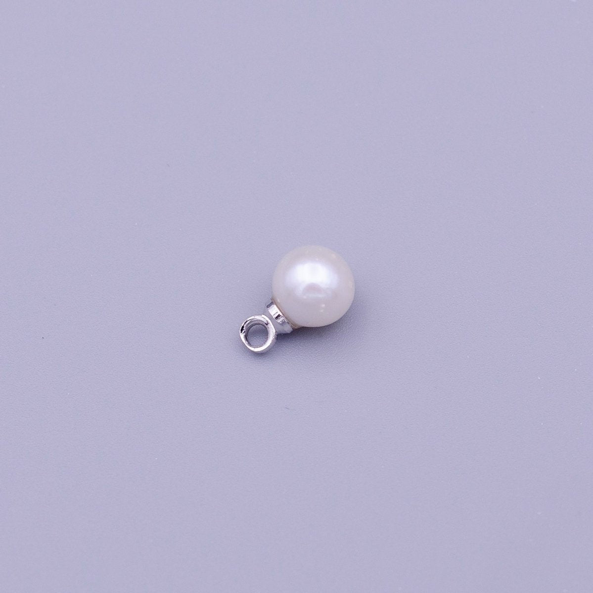 6mm Round White, Pink Pearl Add-On Charm in Gold & Silver | C-197 C-204 C-205