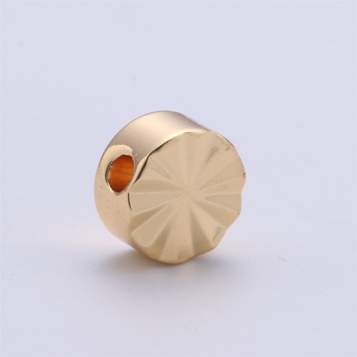 6mm Shiny Gold Plated Round Circler Flower Beads for bracelet spacer Jewelry Making Supply small hole beads B-223 - DLUXCA