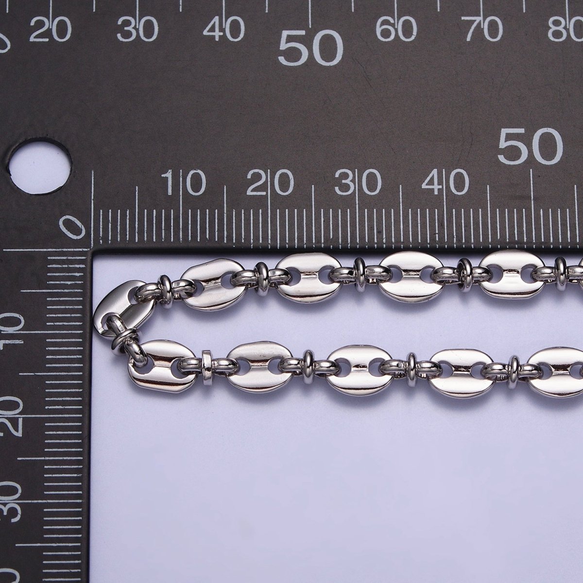 6mm Silver Anchor Mariner Link Chain Necklace Long Necklace Statement Unisex Chain Necklace, Gift For Him or Her | WA-1595 Clearance Pricing - DLUXCA