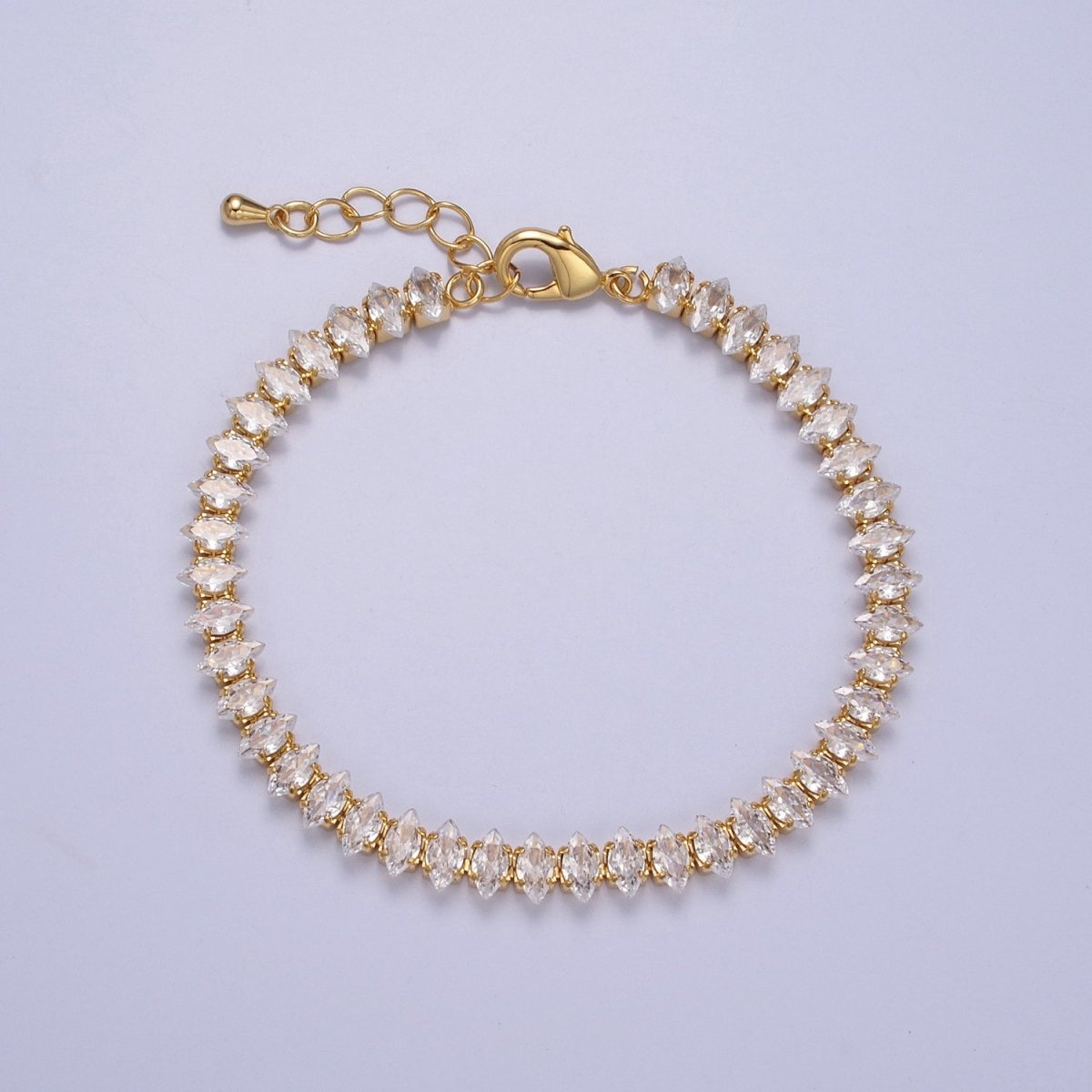7" Marquise Tennis Chain Bracelet | WA-905