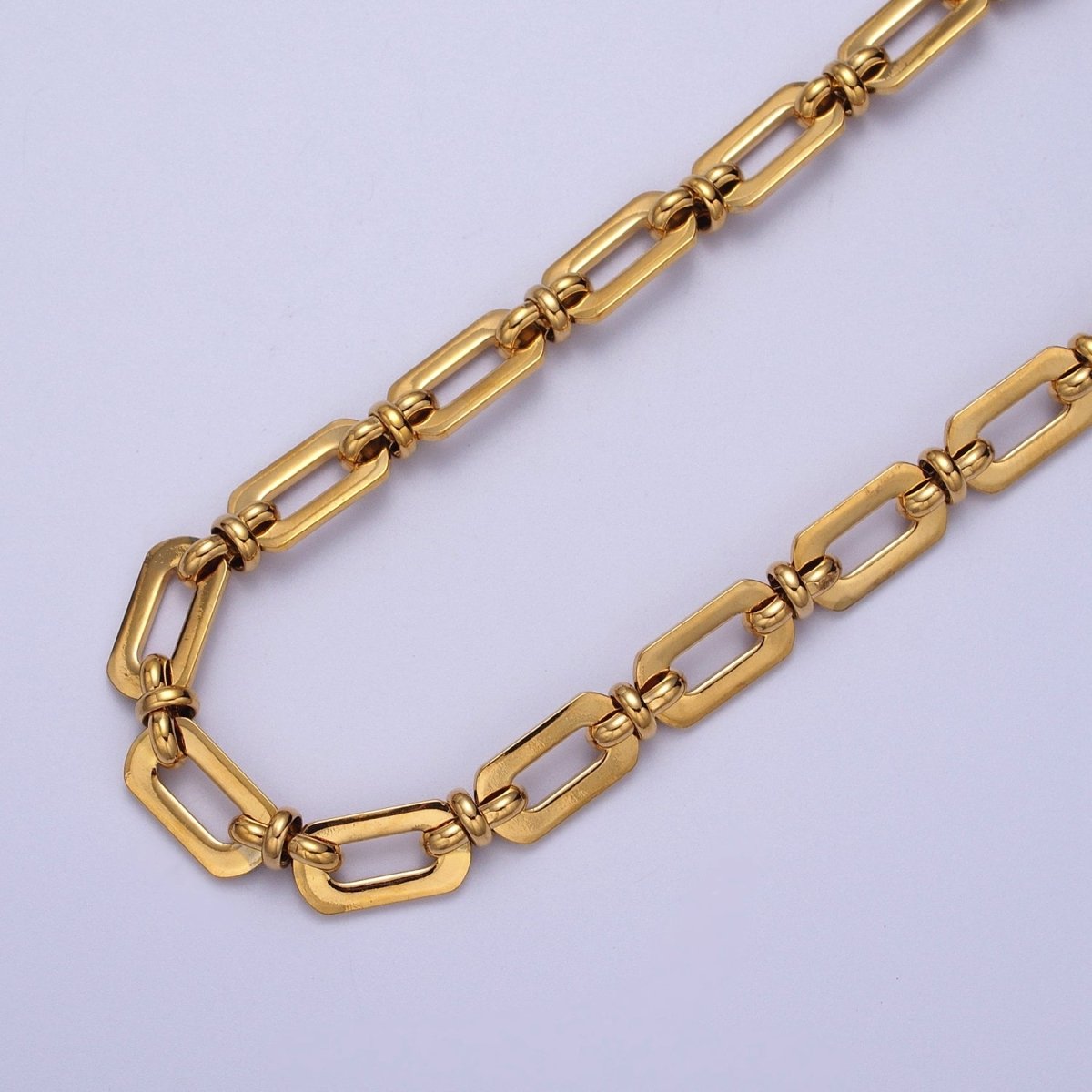 7.3mm Designed Chain, Paperclip & Figure Eight Unfinished Chain in Gold & Silver | ROLL-1000, ROLL-1001 Clearance Pricing