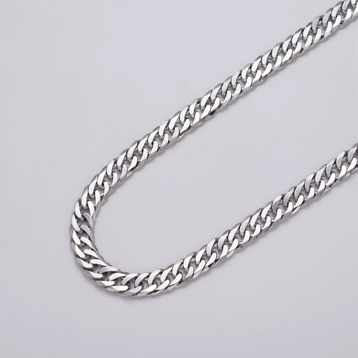 7mm Gold Filled Flat Curb Statement Unfinished Chain in Gold & Silver | ROLL-1048, ROLL-1130 Clearance Pricing