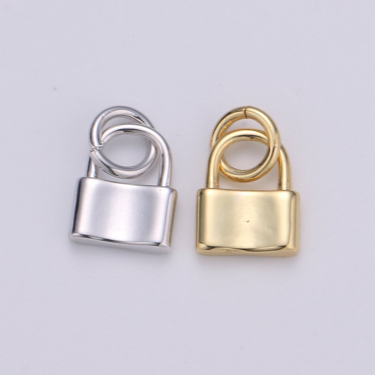 7X10mm Mini Lock Charm in 24K Gold Filled lock charm for earring bracelet necklace, Small Dainty Gold Padlock Charm, Silver Lock Jewelry | D-670, D-671