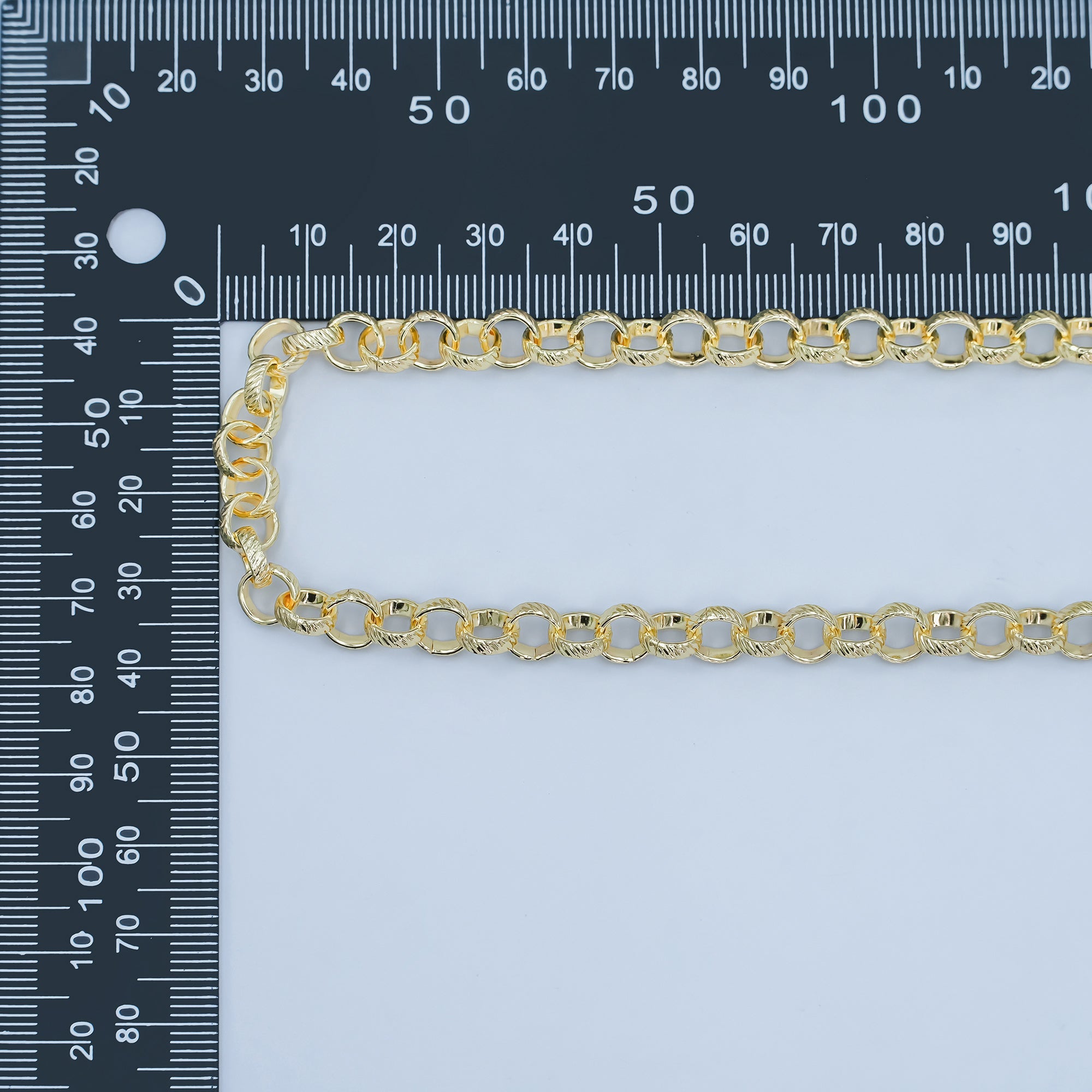 14K Gold Plated  Rolo Cable Chain by Yard, Gold Plated Cable Rolo Chain, Wholesale bulk Roll Chain for Jewelry Making, Thickness 2mm, ROLL-030 Clearance Pricing