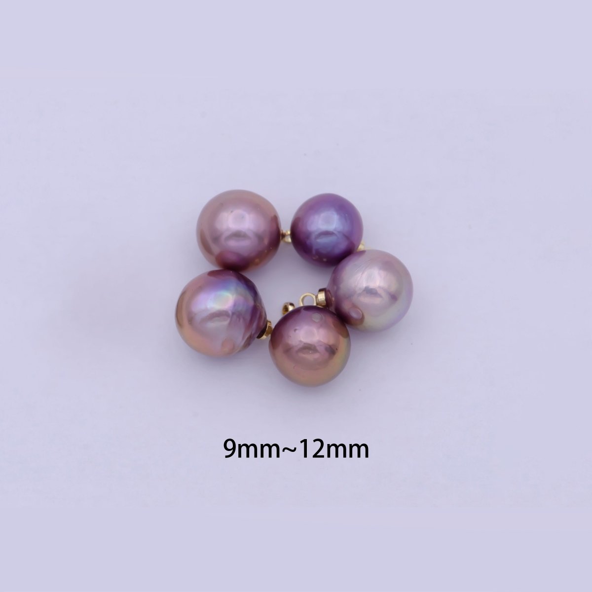 8.5mm-12mm Edison Purple Round Freshwater Baroque Pearl Charm For Jewelry Making | X7-21 - DLUXCA