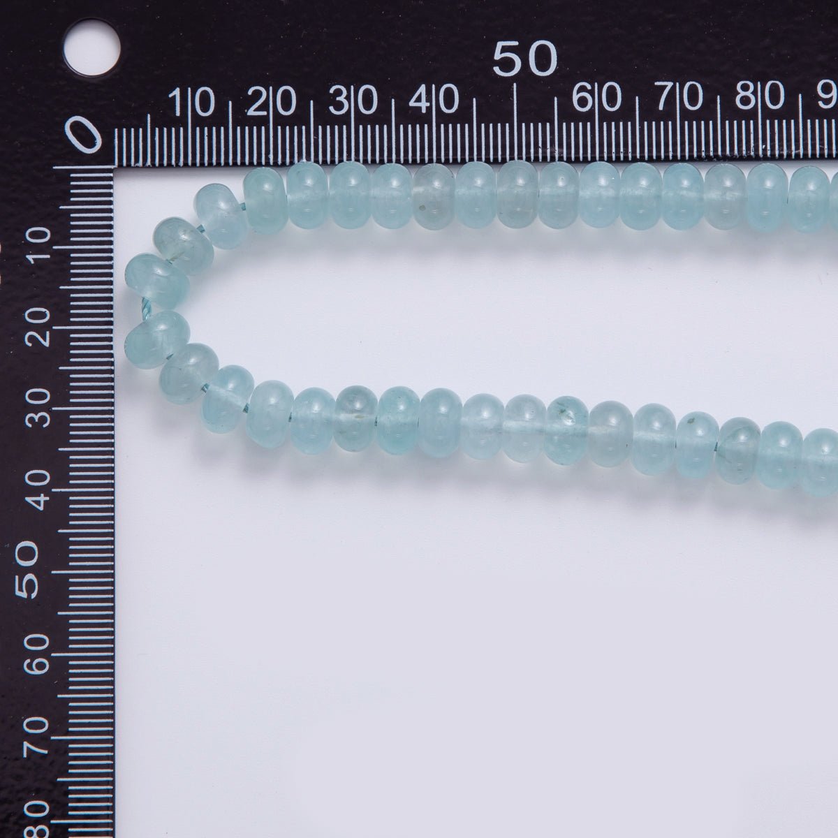 8mm Blue Aquamarine Rondelle Natural Gemstone Bead Strand Finding | WA - 904 - DLUXCA