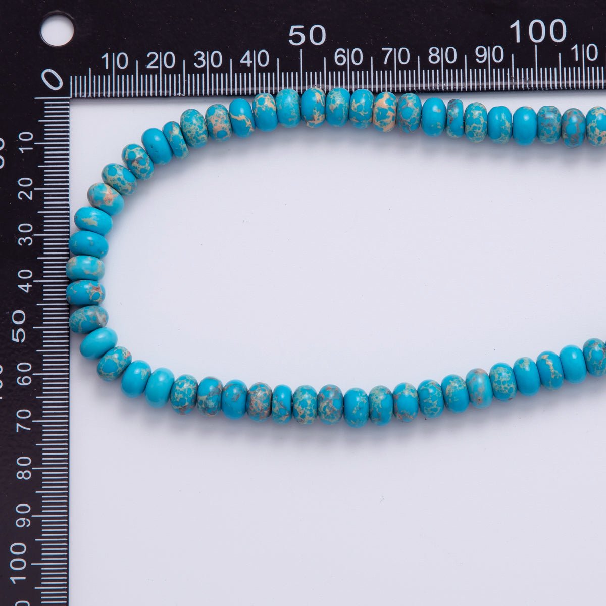 8mm Blue Teal Chrysocolla Rondelle Natural Gemstone Bead Strand Finding | WA - 402 - DLUXCA
