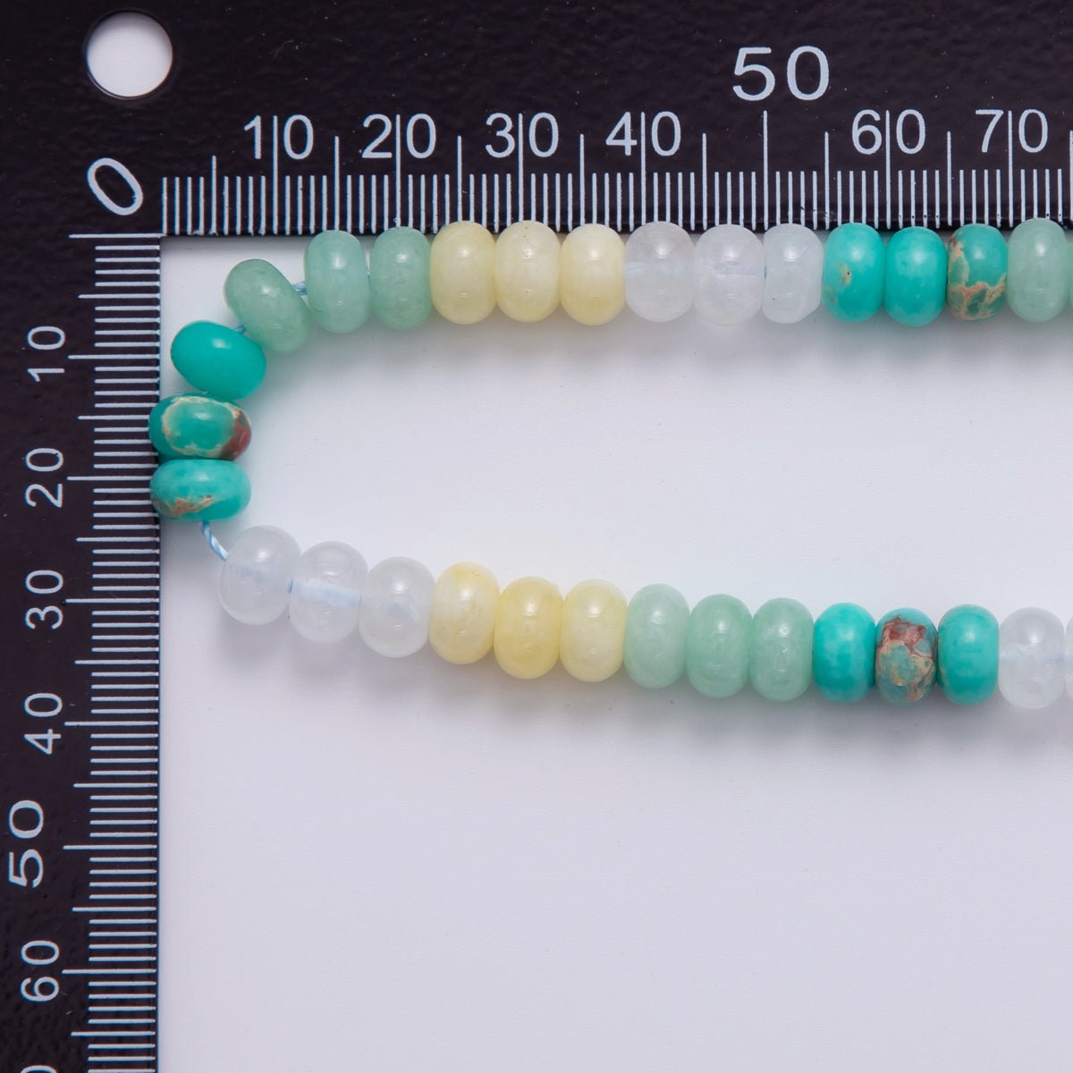 8mm Gradient Yellow - Clear - Green - Turquoise Rondelle Natural Gemstone Bead Strand Finding | WA - 1065 - DLUXCA