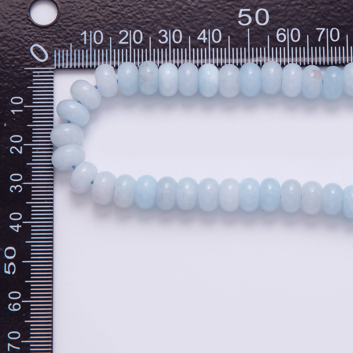 8mm Light Blue Agate Rondelle Natural Gemstone Bead Strand Finding | WA - 020 - DLUXCA
