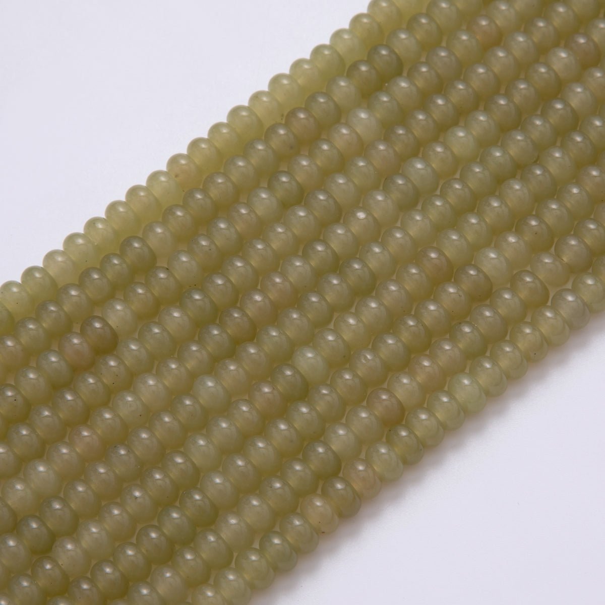 8mm Light Green Peridot Rondelle Natural Gemstone Bead Strand Finding | WA - 027 - DLUXCA