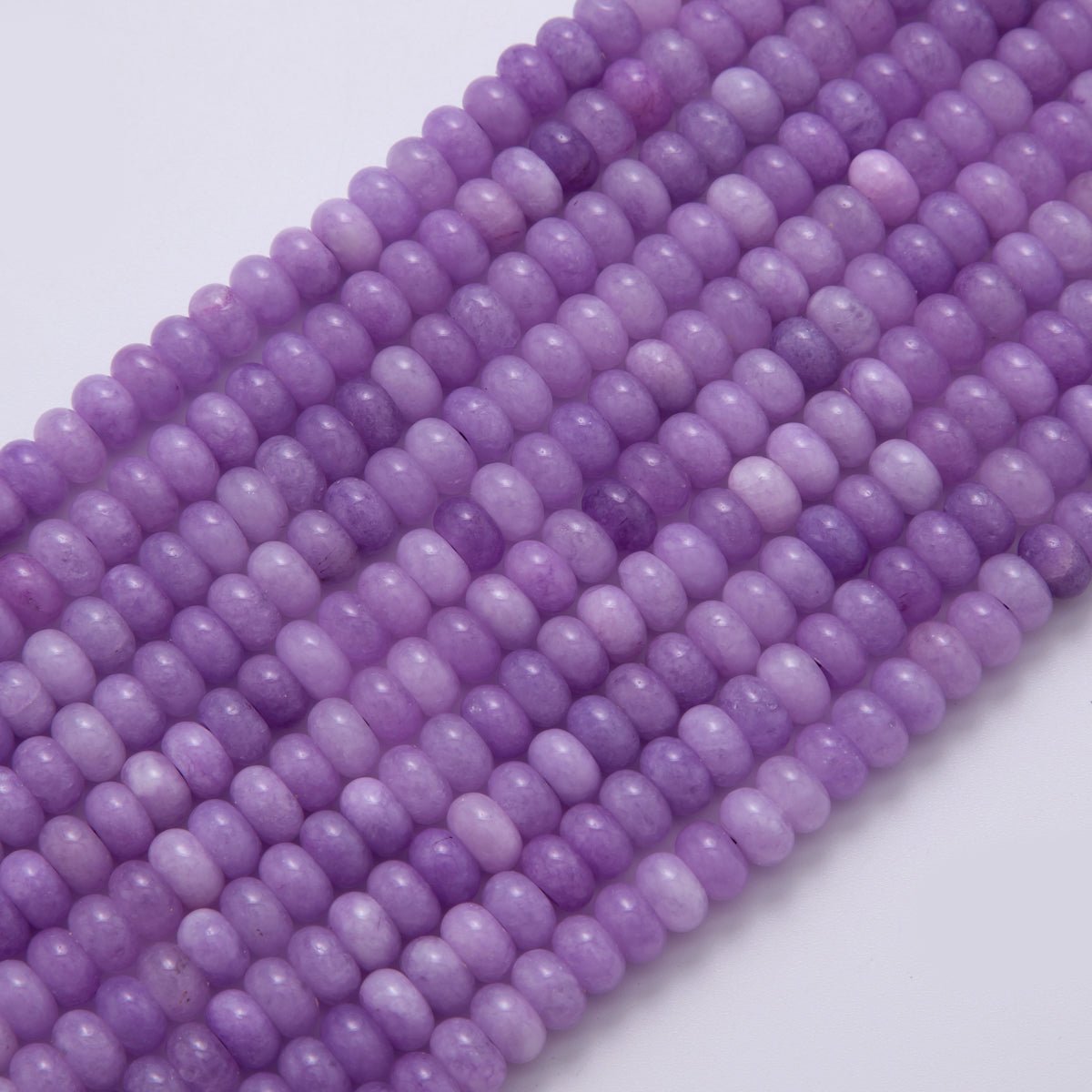 8mm Light Purple Amethyst Rondelle Natural Gemstone Bead Strand Finding | WA - 584 - DLUXCA
