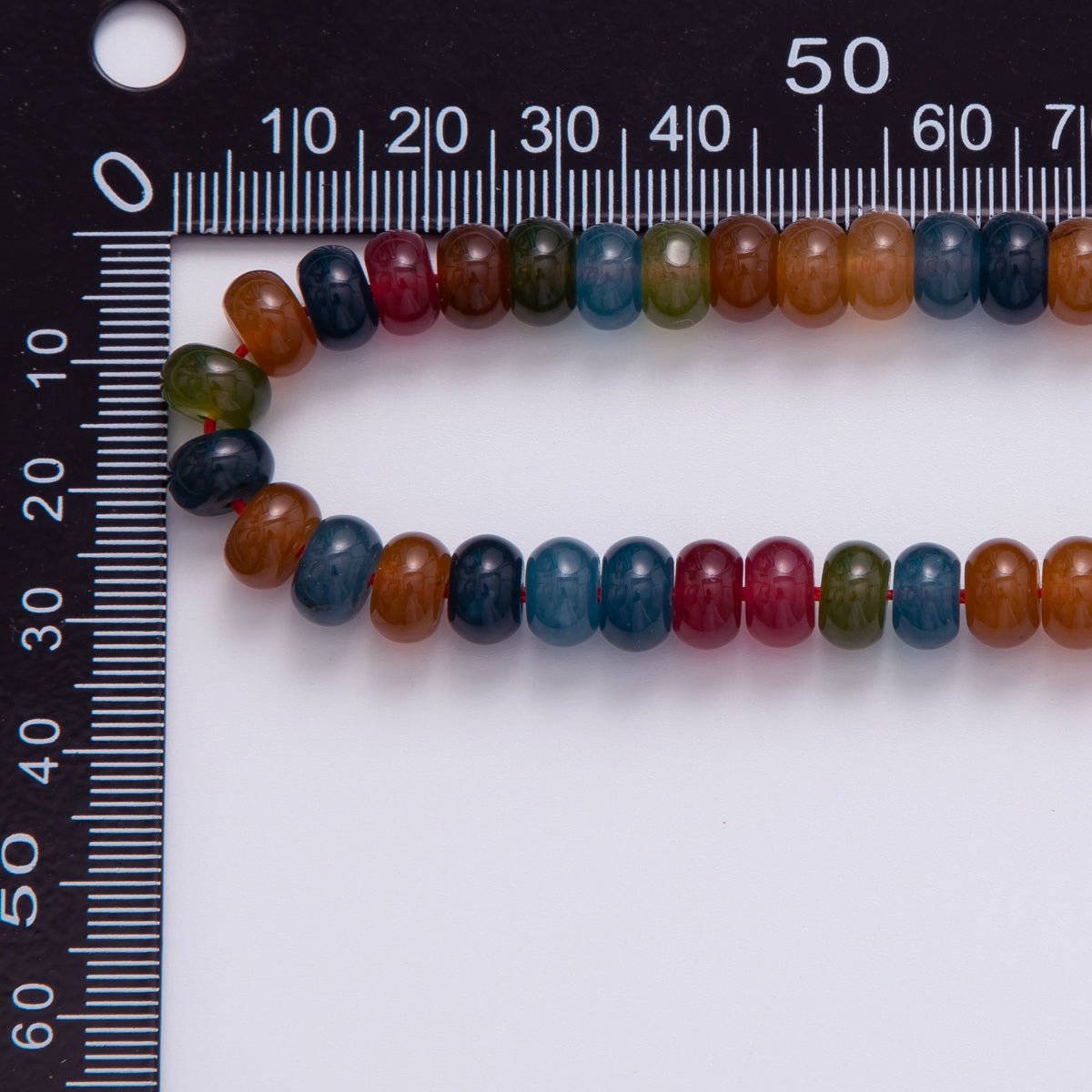 8mm Multicolor Dark Rondelle Natural Gemstone Round Bead Strand Finding | WA - 039 - DLUXCA