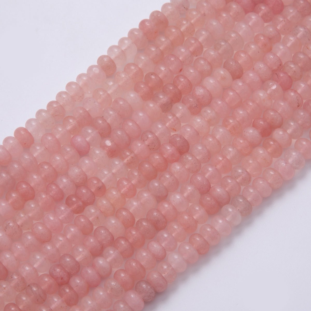 8mm Pink Quartz Rondelle Natural Gemstone Bead Strand Finding | WA - 864 - DLUXCA