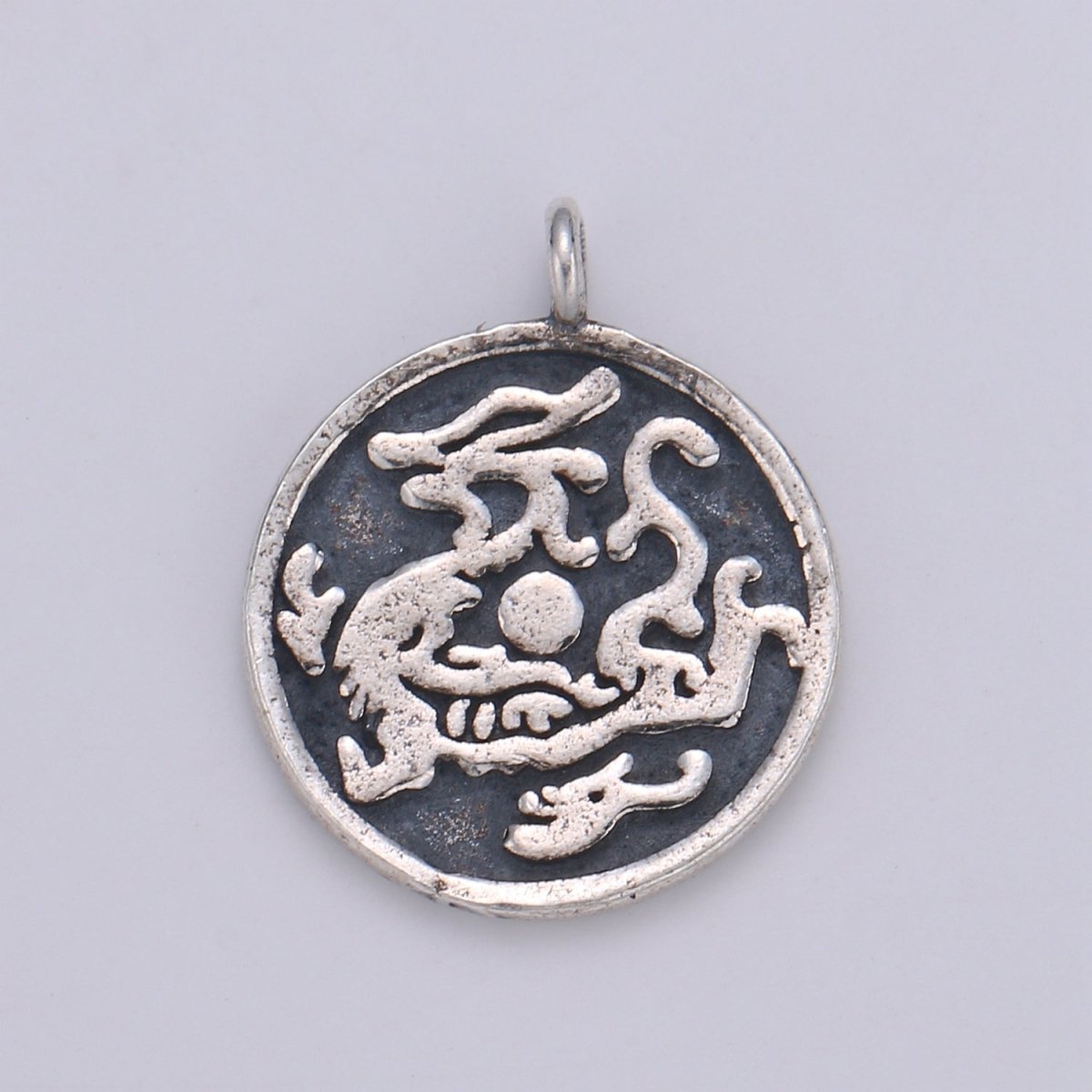 925 Sterling Silver Animal Charm, Round Disc Charm Chinese Animal Charm for Men Necklace Bracelet Earring, Cultural Charm SL-061 SL-062 SL-063 SL-064