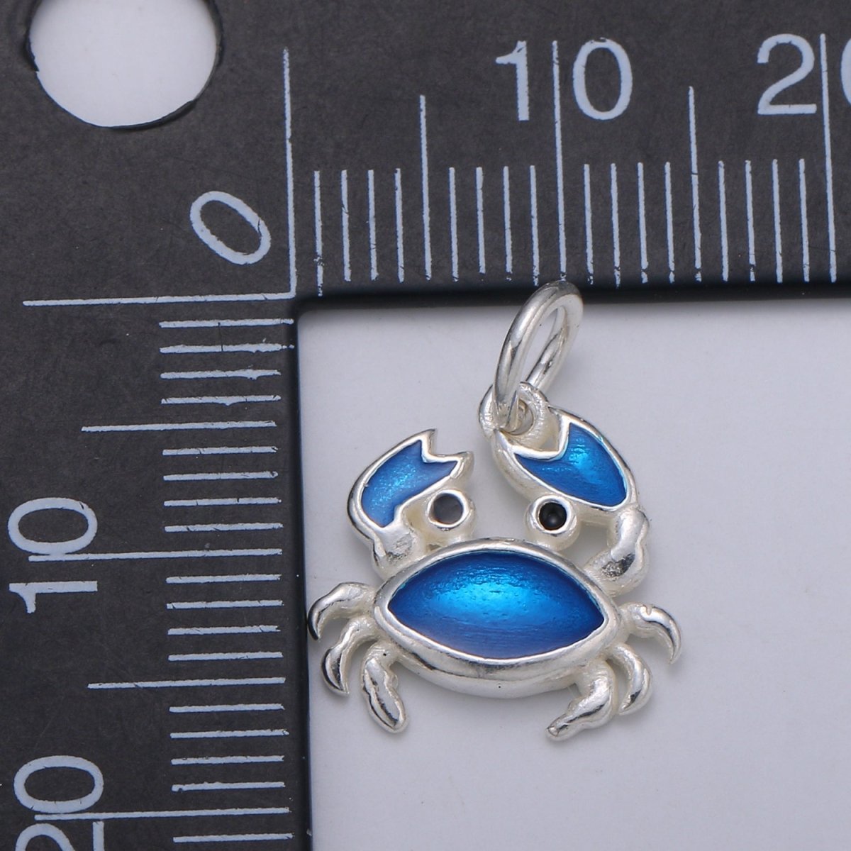 925 Sterling Silver Blue Crab Charm, Beach Charm Silver Animal Charm for Necklace Bracelet Earring, Ocean Charm SL-047 - DLUXCA