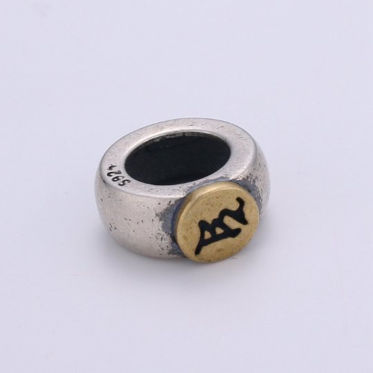 925 Sterling Silver Buddhism Letter Beads, Message Beads Silver Luck Beads for Necklace Bracelet Earring, Buddhism Beads SL-201~SL-206
