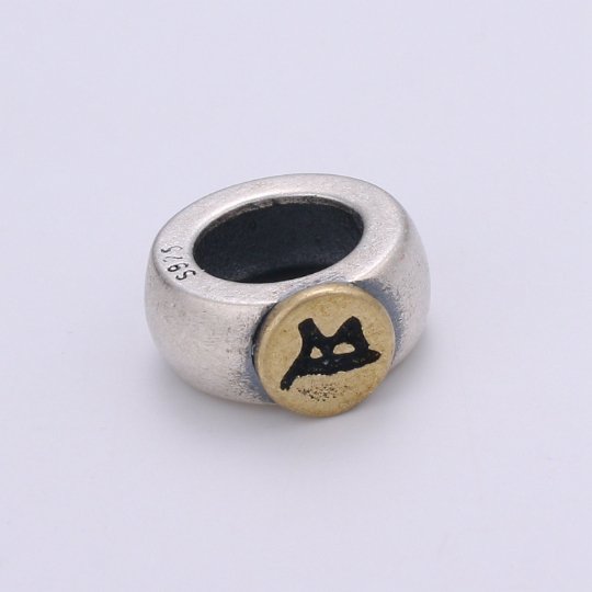 925 Sterling Silver Buddhism Letter Beads, Message Beads Silver Luck Beads for Necklace Bracelet Earring, Buddhism Beads SL-201~SL-206