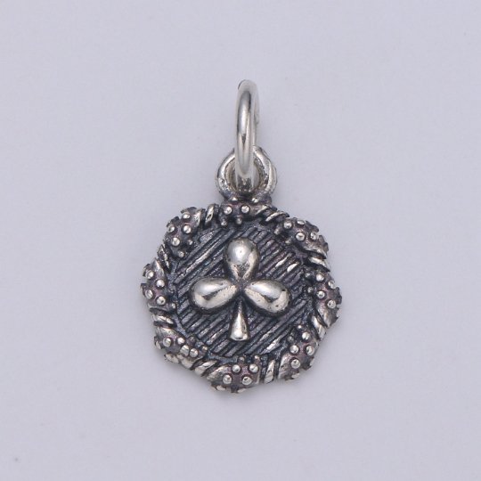 925 Sterling Silver Card Suits Charm, Heart Charm Silver Clover Charm for Necklace Bracelet Earring, Spades Charm,Diamond Charm,SL-HJ-99-102