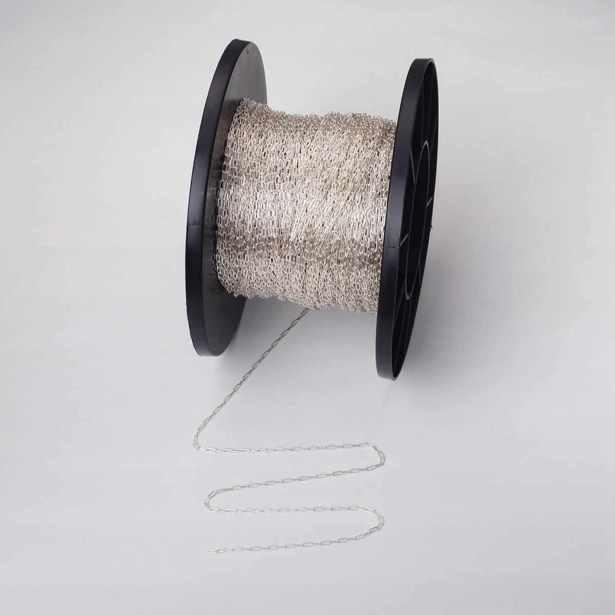 925 Sterling Silver Chain by the Yard- 1.7mm Cable Chain - Thin Delicate Silver Chain Wholesale Chain for Jewelry Making ROLL-1481 - DLUXCA