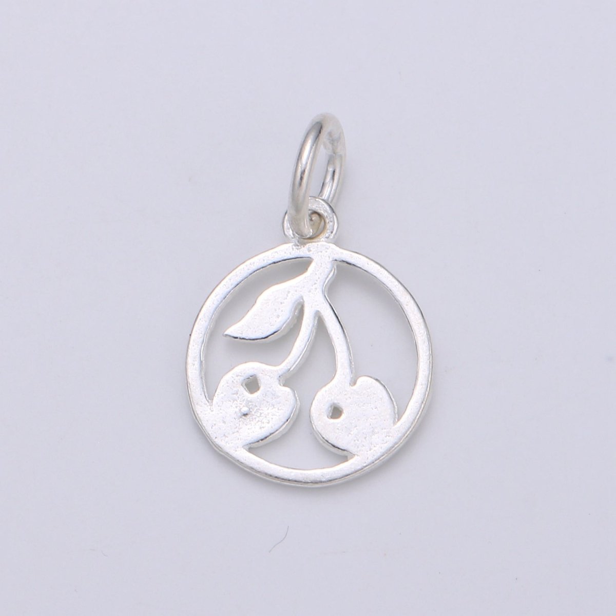 925 Sterling Silver Cherry Charm, Fruity Charm Silver Cherry Charm for Necklace Bracelet Earring, Fruit Charm SL-124
