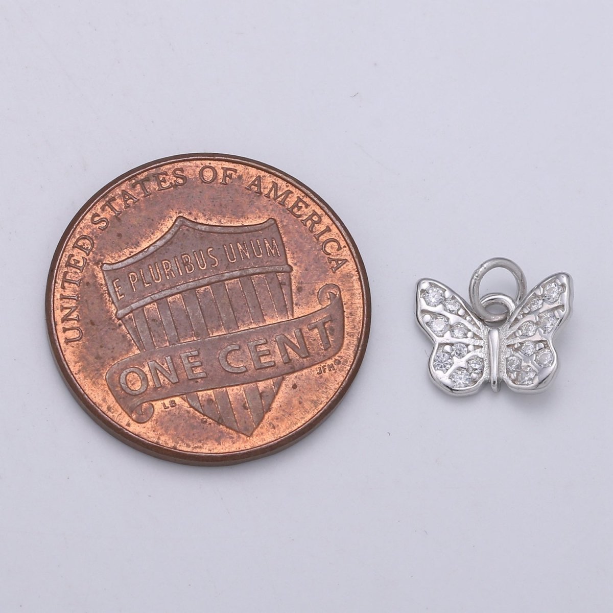 925 Sterling Silver Diamond Elegant Butterfly Charm, Nature Charm Silver Animal Charm for Necklace Bracelet Earring, Butterfly Charm SL-166