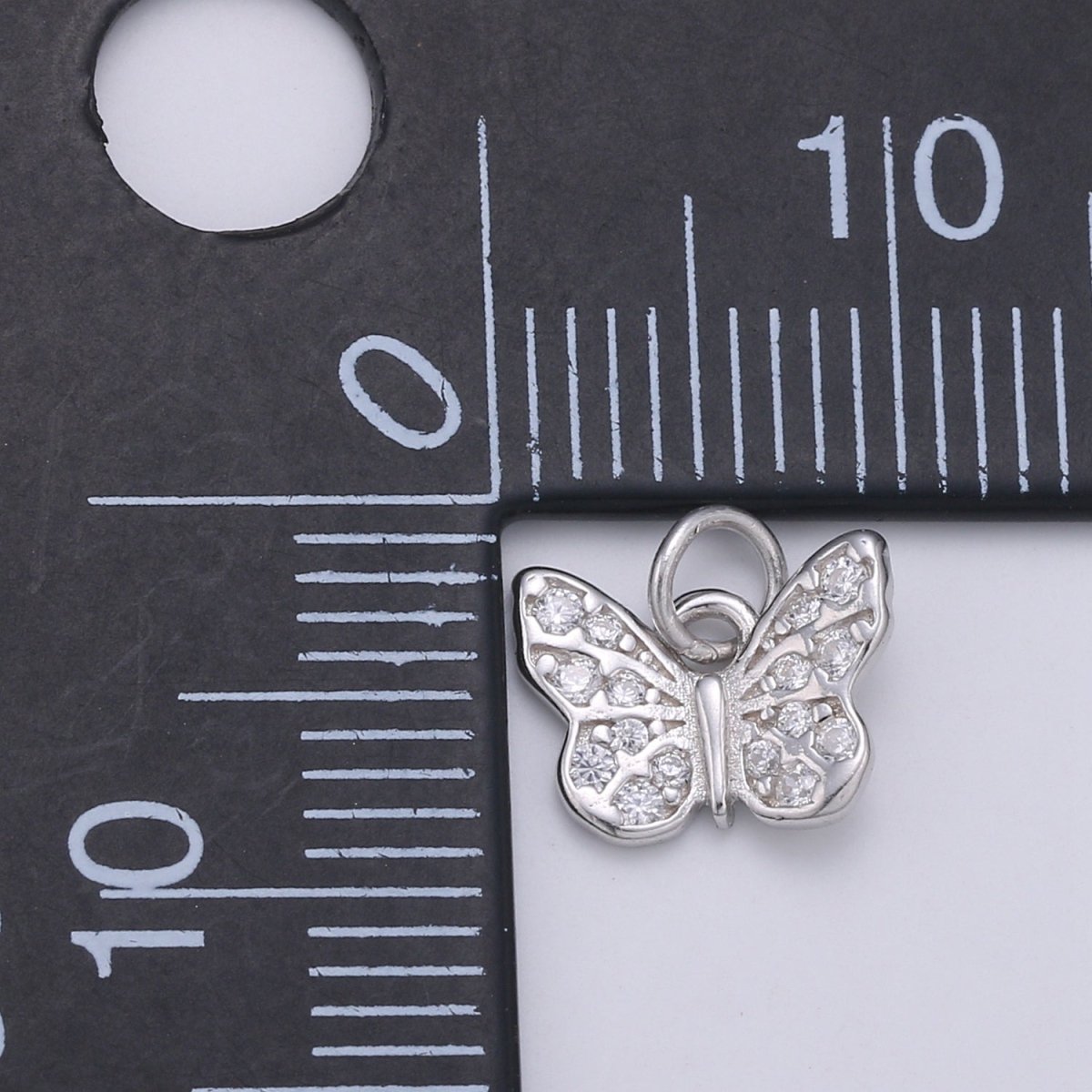 925 Sterling Silver Diamond Elegant Butterfly Charm, Nature Charm Silver Animal Charm for Necklace Bracelet Earring, Butterfly Charm SL-166
