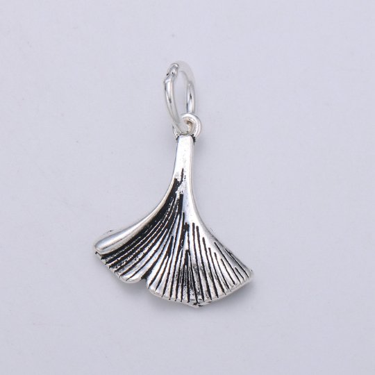 925 Sterling Silver Flower Petal Charm, Floral Charm Silver Leaf Charm for Necklace Bracelet Earring, Flower Bud Charm, SL-HJ-183 - DLUXCA