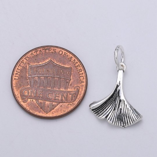 925 Sterling Silver Flower Petal Charm, Floral Charm Silver Leaf Charm for Necklace Bracelet Earring, Flower Bud Charm, SL-HJ-183 - DLUXCA