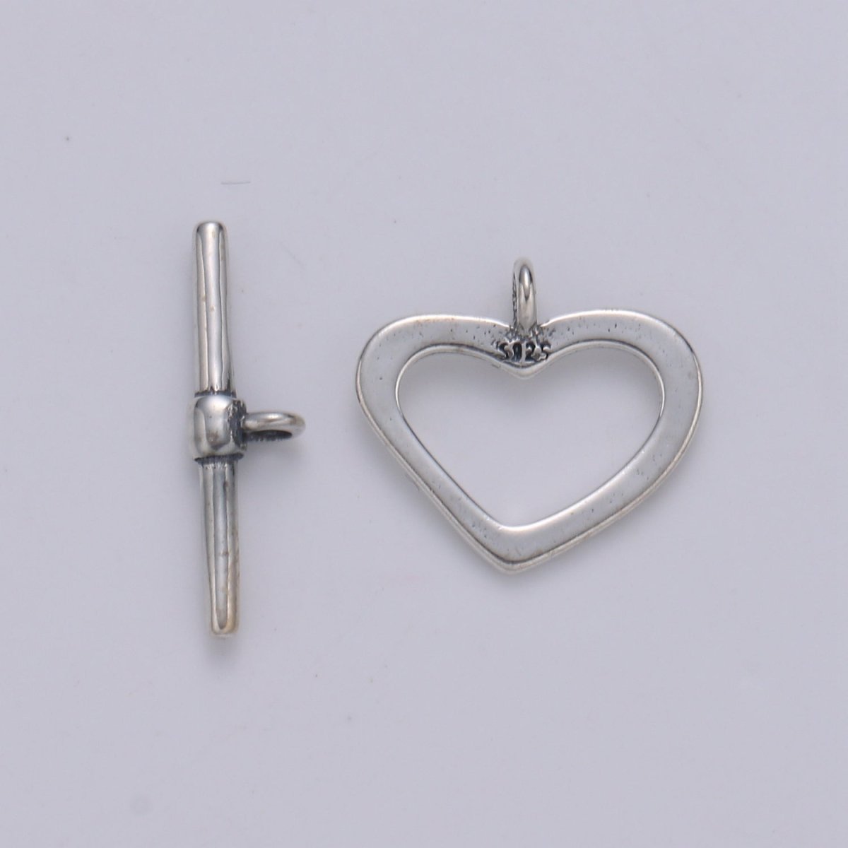 925 Sterling Silver Heart Clasp, Heart Toggle Clasp for necklace, bracelet, DIY Jewelry Making SL-252