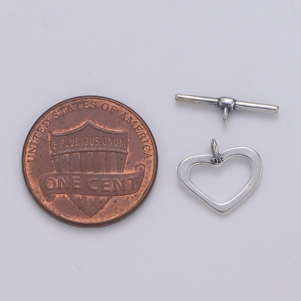 925 Sterling Silver Heart Clasp, Heart Toggle Clasp for necklace, bracelet, DIY Jewelry Making SL-252