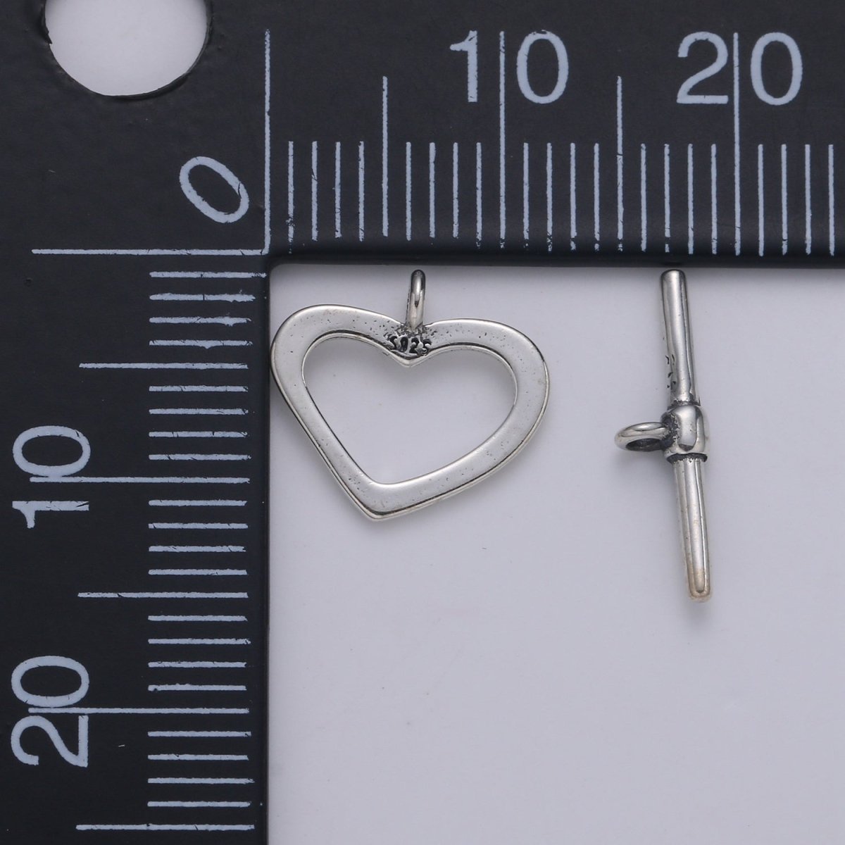 925 Sterling Silver Heart Clasp, Heart Toggle Clasp for necklace, bracelet, DIY Jewelry Making SL-252