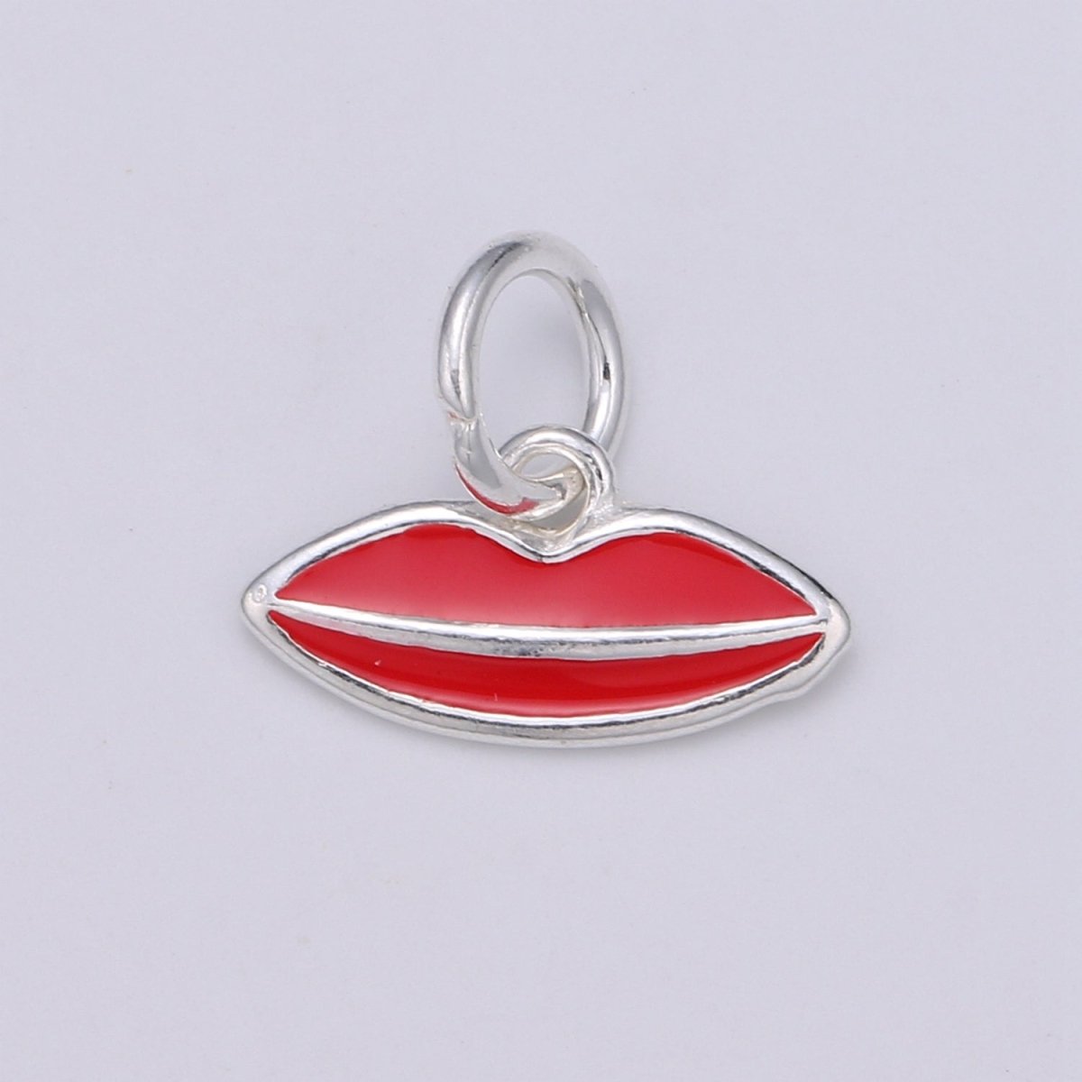 925 sterling silver lips charm, Dainty Red Pink lips, XOXO Enamel charm, Dainty kissing Mouth Charm for Bracelet Necklace, SL-HJ-25/26