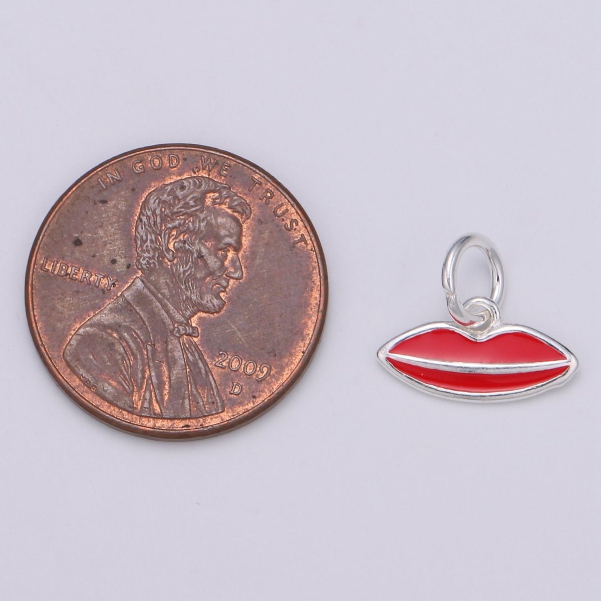 925 sterling silver lips charm, Dainty Red Pink lips, XOXO Enamel charm, Dainty kissing Mouth Charm for Bracelet Necklace, SL-HJ-25/26