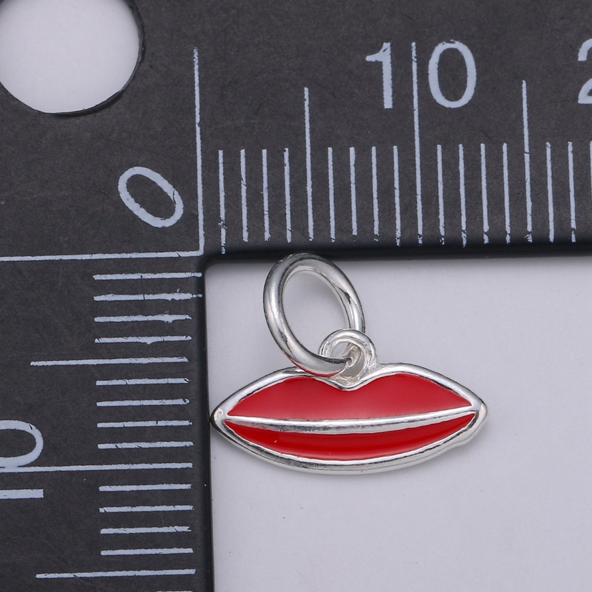 925 sterling silver lips charm, Dainty Red Pink lips, XOXO Enamel charm, Dainty kissing Mouth Charm for Bracelet Necklace, SL-HJ-25/26