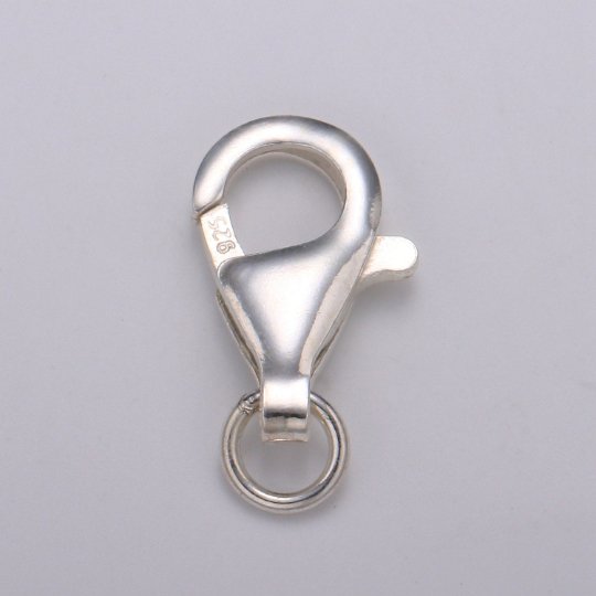 925 Sterling Silver Lobster Clasps with Jump Ring Jewelry Findings for Bracelet, Necklace jewelry making supply component 10mm, 13mm, 20mm SL-233 SL-234 SL-235
