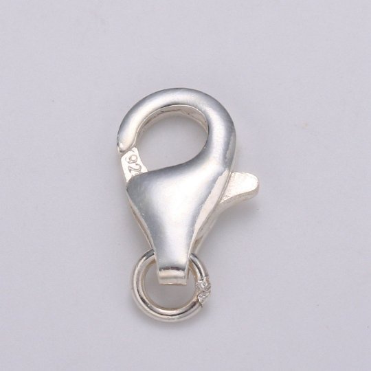 925 Sterling Silver Lobster Clasps with Jump Ring Jewelry Findings for Bracelet, Necklace jewelry making supply component 10mm, 13mm, 20mm SL-233 SL-234 SL-235