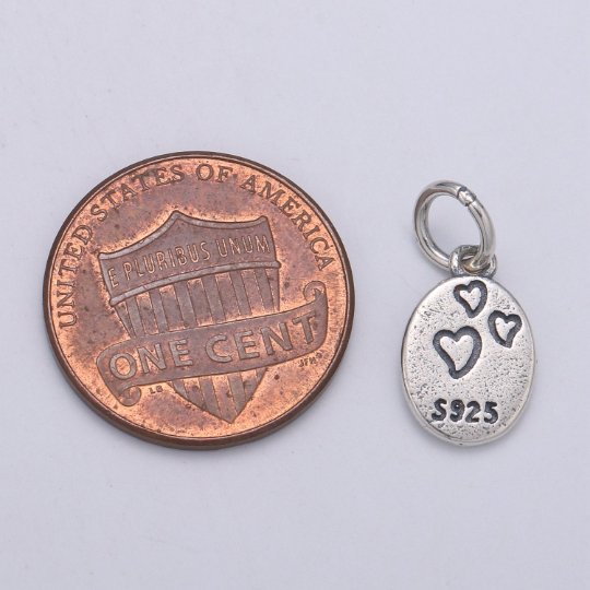 925 Sterling Silver Lots of Love Charm, Message Charm Silver Heart Charm for Necklace Bracelet Earring, Couple Charm SL-177