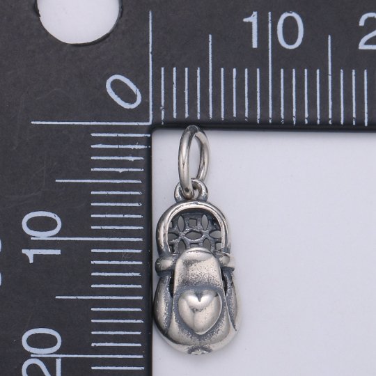 925 Sterling Silver Love Backpack Charm, Love Charm Silver Bag Charm for Necklace Bracelet Earring, Bag of Love Charm, SL-158