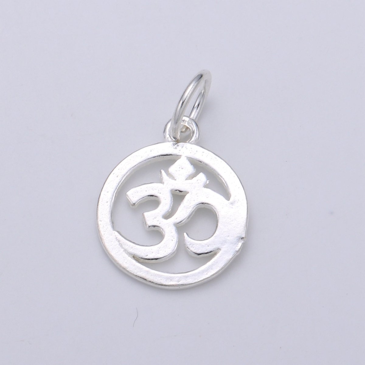 925 Sterling Silver Ohm Charm, Religion Charm Silver Buddism Charm for Necklace Bracelet Earring, Indian Charm SL-125