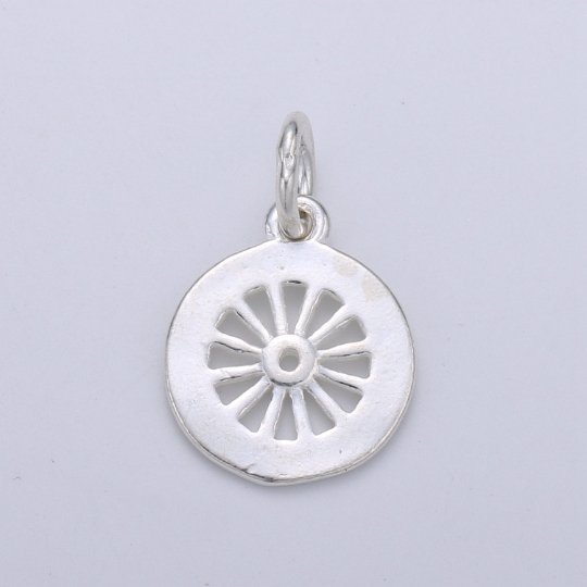 925 Sterling Silver Orange Charm, Wheel Charm Silver Lemon Charm for Necklace Bracelet Earring, Fruity Charm, SL-HJ-104