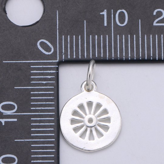 925 Sterling Silver Orange Charm, Wheel Charm Silver Lemon Charm for Necklace Bracelet Earring, Fruity Charm, SL-HJ-104
