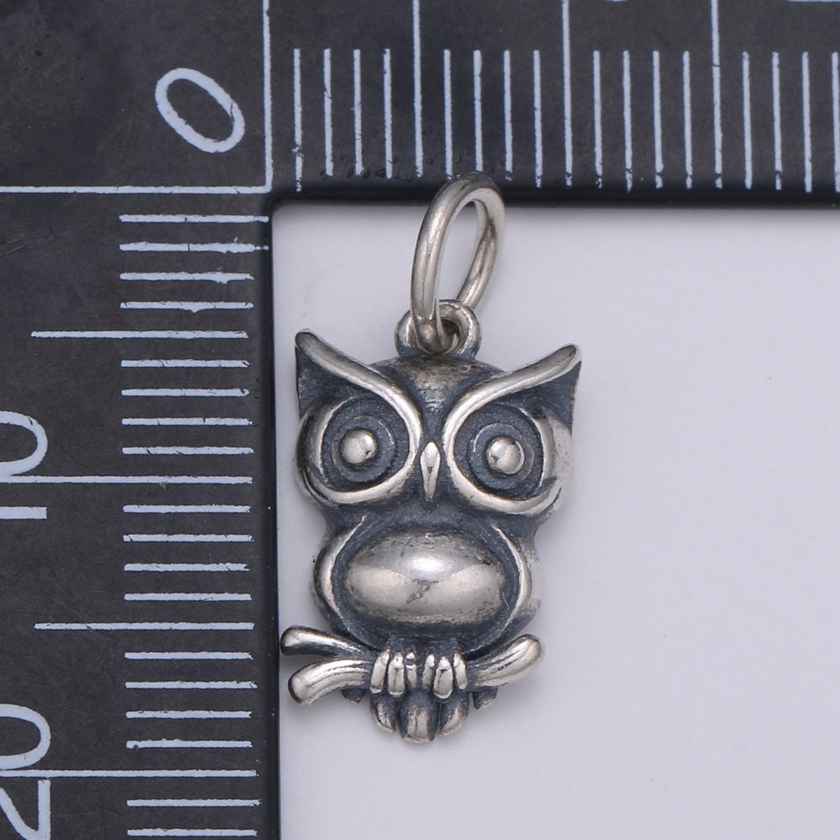 925 Sterling Silver Owl Charm, Animal Charm Silver Baby Owl Charm for Necklace Bracelet Earring, NIght Owl Charm SL-095