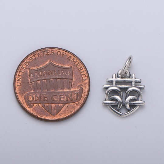 925 Sterling Silver Petzel Heart Charm, Symbol Charm Silver Designer Heart Charm for Necklace Bracelet Earring, Good Luck Charm, SL-HJ-78 - DLUXCA