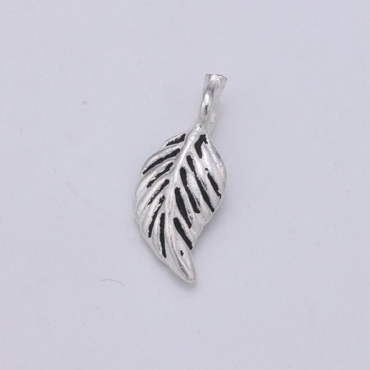 925 Sterling Silver Plant Leaf Charm, Nature Charm Silver Leaf Charm for Necklace Bracelet Earring, Plant Charm SL-168