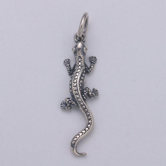 925 Sterling Silver Salamander Charm, Animal Charm Silver Reptile Charm for Necklace Bracelet Earring, Lizard Charm, SL-HJ-194