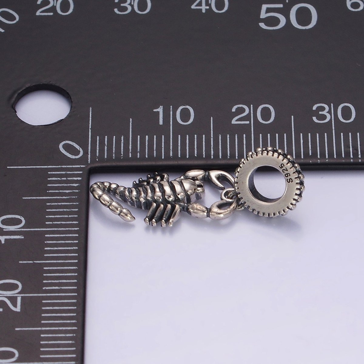 925 Sterling Silver Scorpion Scorpio Zodiac Charm Animal Pendant SL-479 - DLUXCA