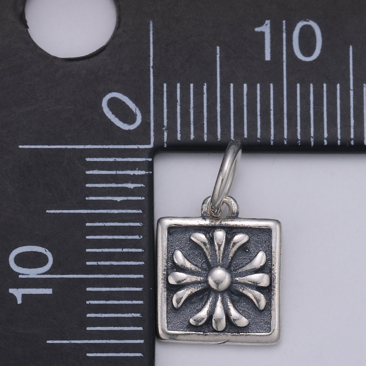 925 Sterling Silver Snowflake Charm, Square Charm Flower Charm for Necklace Bracelet Earring, Lily Flower Charm SL-065 SL-066 SL-067