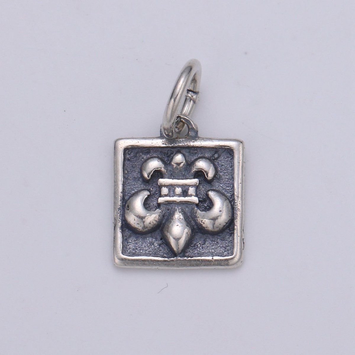 925 Sterling Silver Snowflake Charm, Square Charm Flower Charm for Necklace Bracelet Earring, Lily Flower Charm SL-065 SL-066 SL-067