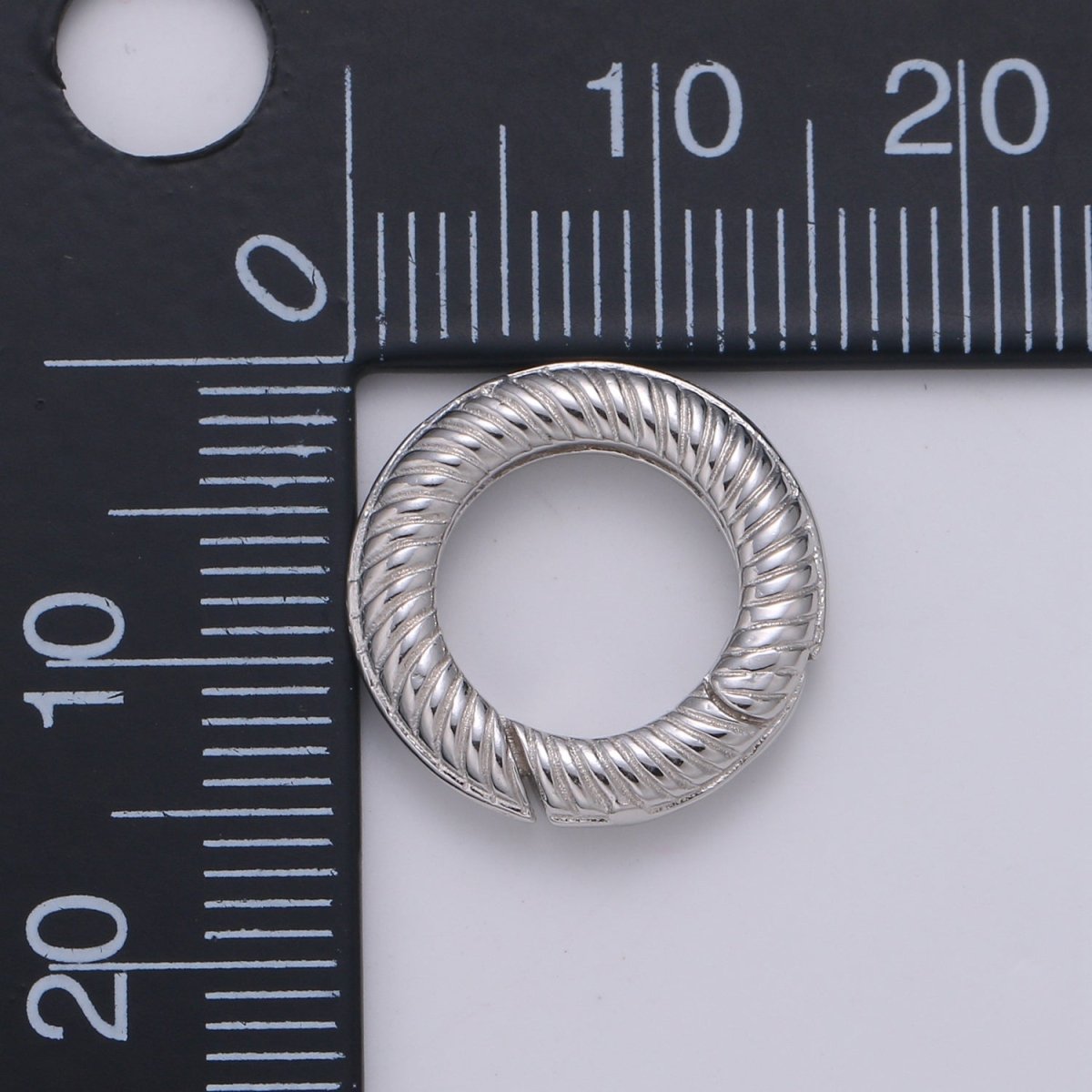 925 Sterling Silver Spring Gate Rope Ring, 16 mm Twisted Push Gate ring, Charm Holder Clasp for Connector, Wristlet Holder SL-249 - DLUXCA