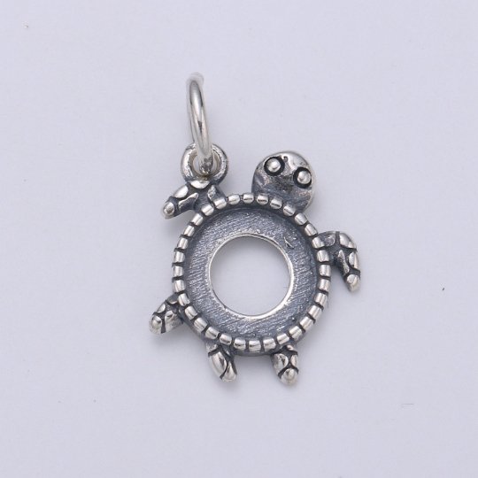 925 Sterling Silver Turtle Charm, Beach Charm Silver Sea Turtle Charm for Necklace Bracelet Earring, Sea turtle Charm SL-108